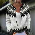 thumbnail image 1 of Hogleaql Fair Isle Sweater Cardigan For Women Knit Button Down Long Sleeve Sweater Crew Neck Dressy Cardigans Lightweight Warm 2025 Winter Holiday Outwear Coat Black S, 1 of 4