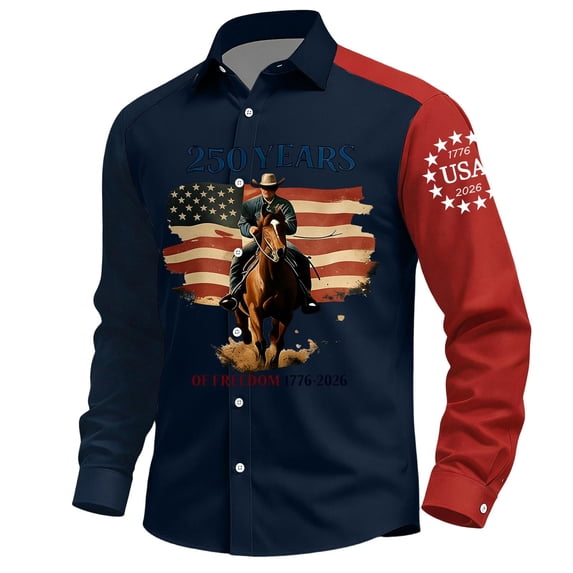Hogleaql Funny Independence Day Pattern Hawaiian Shirts for Men 4th Of July American Flag Print Short Sleeve Patriotic Shirts Collared Button Down Dressy Summer Beach Workout Shirts for Men Navy L