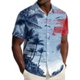 thumbnail image 1 of Hogleaql Independence Day Shirts for Men 4th Of July American Flag Graphic Short Sleeve Patriotic Shirt Collared Button Down Fashion Hawaiian Workout Shirts for Men Royal Blue XL, 1 of 6