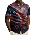 thumbnail image 1 of Hogleaql Independence Day Shirts for Men 4th Of July American Flag Graphic Short Sleeve Patriotic Shirt Collared Button Down Fashion Summer Beach Casual Shirts for Men Wine 3XL, 1 of 6