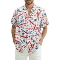 thumbnail image 1 of Hogleaql Independence Day Shirts for Men 4th Of July American Flag Graphic Short Sleeve Patriotic Shirts Collared Button Dressy Summer Beach Workout Shirts for Men Red 3XL, 1 of 6