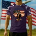 thumbnail image 1 of Hogleaql Men's American USA Flag Patriotic T-Shirts Crewneck 4th Of July Shirts Short Sleeve Independence Day USA Graphic Men's Casual T-Shirts Purple S, 1 of 4