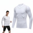 thumbnail image 1 of Hogleaql Men's Compression Shirt Long Sleeve Quick Dry Athletic Workout Tops Sports Base Layer Undershirts Running T-Shirt White S, 1 of 5