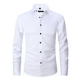 thumbnail image 1 of Hogleaql Men's Dress Shirts Dressy Long Sleeve Wrinkle Free Stretch Collared Shirt Button Down Formal Business Wedding Comfortable White 5XL, 1 of 3