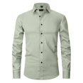 thumbnail image 1 of Hogleaql Men's Long Sleeve Button Down Shirts Trendy Wrinkle Free Stretch Collared Shirt Formal Business Wedding Comfy Light Gray 3XL, 1 of 4