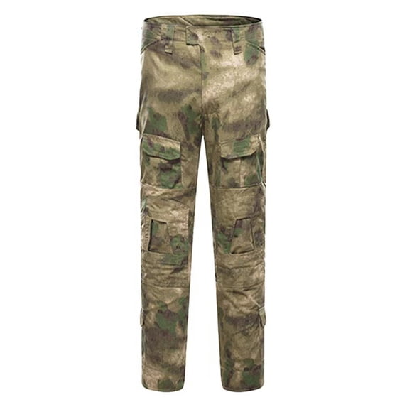 Hogleaql Men's Tactical Cargo Pants Trendy Hiking Outdoor Work Ripstop Stretch Pants with Multi-Pockets Loose Fit Lightweight Solid Color Pant Leopard Print 2XL