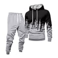 thumbnail image 1 of Hogleaql Men's Tracksuit 2 Piece Hoodie and Sweatpants Solid Color Relaxed Fit Hoodie Joggers Running Pants Set Casual Winter Suits with Pockets Light Gray 3XL, 1 of 5