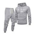 thumbnail image 1 of Hogleaql Men's Tracksuits 2 Piece Set Solid Color Relaxed Fit Pullover Hoodies Jogging Running Pants Set Fleece Fall Suits with Pockets Light Gray L, 1 of 4