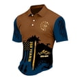 thumbnail image 1 of Hogleaql 250th Anniversary Usa Polo Shirt for Men Short Sleeve Button Down V Neck 4th Of July T-Shirts American Flag Retro Graphic Patriotic Trendy Shirts Tops Brown XL, 1 of 3