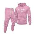 thumbnail image 1 of Hogleaql Mens Hoodie Sweatsuit 2 Piece Solid Color Casual Hoodie Jogging Athletic Pant Set Fleece Fall Winter Suit with Pockets Pink 3XL, 1 of 4