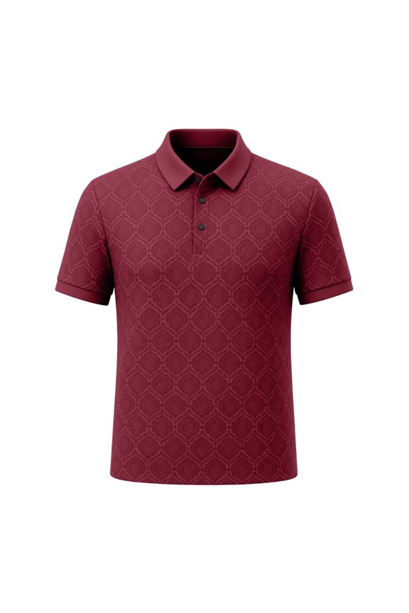 Mens Summer Polo Shirt Super Stretch Short Sleeve Polo Shirts for Men Red L