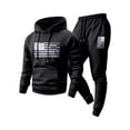 thumbnail image 1 of Hogleaql Sweat Suits for Men 2 Piece Hoodie and Sweatpants Solid Color Fleece Hoodie Joggers Running Pant Set Casual Winter Suits with Pockets Black XL, 1 of 4