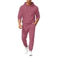 thumbnail image 1 of Hogleaql Sweat Suits for Men 2 Piece Hoodie and Sweatpants Solid Color Fleece Pullover Hoodies Joggers Athletic Pants Set Casual Fall Winter Suits with Pockets Watermelon Red 2XL, 1 of 7