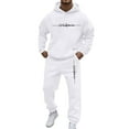 thumbnail image 1 of Hogleaql Sweat Suits for Men 2 Piece Hoodie and Sweatpants Solid Color Relaxed Fit Hoodie Jogging Athletic Pants Set Casual Winter Suit with Pockets Wine L, 1 of 3