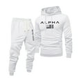 thumbnail image 1 of Hogleaql Sweatsuits for Men 2 Piece Solid Color Sweat Pullover Hoodies Jogging Athletic Pants Set Relaxed Fit Fall Winter Suit with Pockets White XL, 1 of 4