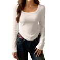 thumbnail image 1 of Hogleaql Thermal Tops for Women Long Sleeve Tight Basic Crew Neck Soft Tops Casual Base Layer T Shirts Solid Color Warm Fashion Underwear Tees Beige L, 1 of 5