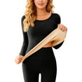 thumbnail image 1 of Hogleaql Thermal Tops for Women Long Sleeve Basic Round Neck Comfortable Tops Y2k Base Layering Tee Dressy Solid Warm Underwear Tees Black XL, 1 of 3