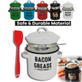 thumbnail image 1 of Hogloyecr 46 OZ Bacon Grease Container with Strainer,Vintage Grease Container for Kitchen with Filter & Spatula,Bacon Grease Saver - Filtering Out Impurities,Fat Storage Jar White, 1 of 4