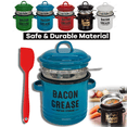 thumbnail image 1 of Hogloyecr 46 Oz Bacon Grease Container, Bacon Grease Saver with Strainer for Kitchen, Ceramic Bacon Grease Jar with Silicone Spatula & Lid, Cooking Up Fat Catcher Blue, 1 of 4