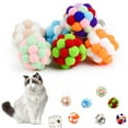 thumbnail image 1 of Hogloyecr Cat Ball Toy,Handmade Colorful Woolen Yarn Balls SML Size for Cats Doing Exercise and Scratching Toy, Interactive Chasing & Chewing Toys Within Bell Cat Toys for Indoor Cats B 1PCS, 1 of 3