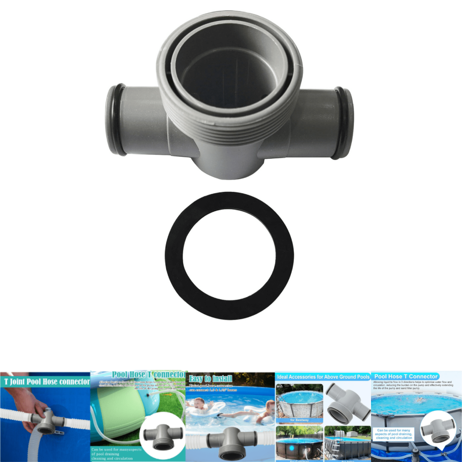Hogloyecr P6408 Pool Hose Connector, Filter T-Joint .5 & .25