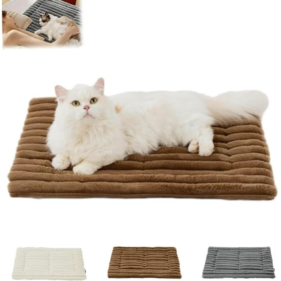 Hogloyecr Self Warming Cat Self Warming Mat,Fluffy Fleece Warm Pad, Non-Slip & Washable, Extra Warm Pet Mat for Indoor Cats & Puppies Coffee