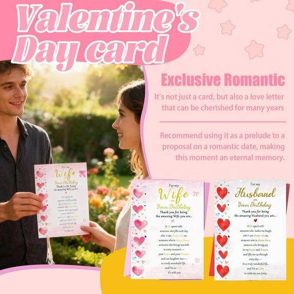 Hogloyecr Valentines Day Cards for Husband/Wife,Happy Anniversary Cards for Him/Her Valentines Cards For Couples B