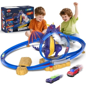 TERRAMUS Dragon Slot Track Cars Set Racing Car with Light & Spray 360 Degree Circular Track DIY Dragon Challenge 1 Pack