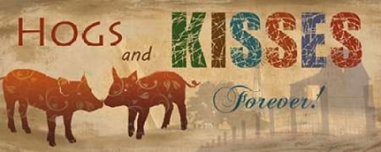 Hogs and Kisses Canvas Art - Nan (24 x 48)