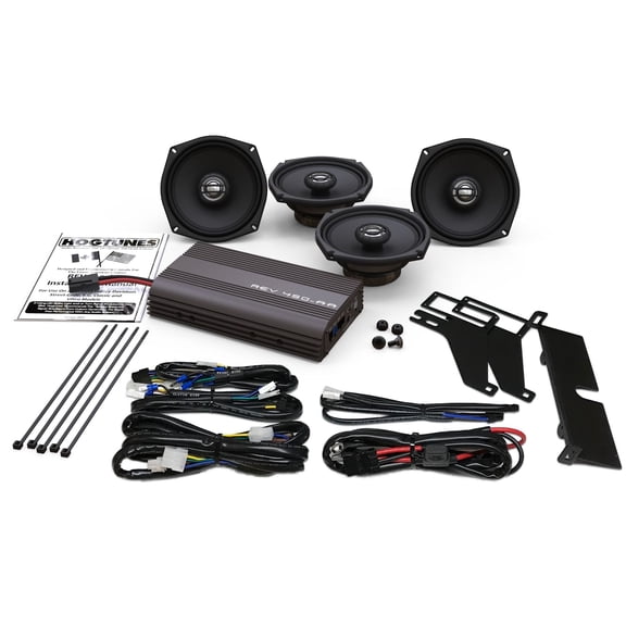 Hogtunes 200 Watt 4 Channel Amplifier 5.25" Front and 5.25" Rear Speakers (REV-450U-KIT-AA)