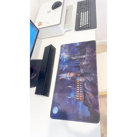 Hogwarts Castle Night Scene Large Gaming Mouse Pad 23.6"x11.5" Non-Slip Desk Mat