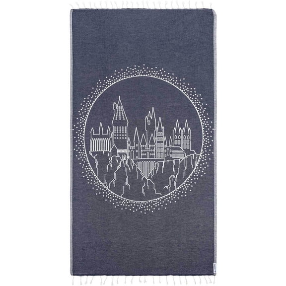 Sand Cloud x Harry Potter, Turkish Beach Towel - Sand Resistant - 100% Organic Turkish Cotton Yarn - Quick Dry Towel for Beach, Picnic Blanket or Throw - As Seen on Shark Tank - Hogwarts Castle