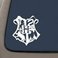 thumbnail image 1 of Hogwarts Crest Decal | 7 Inches By 6.5 Inches | White Vinyl Decal | Car Truck Van SUV Laptop Macbook Wall Decals, 1 of 1