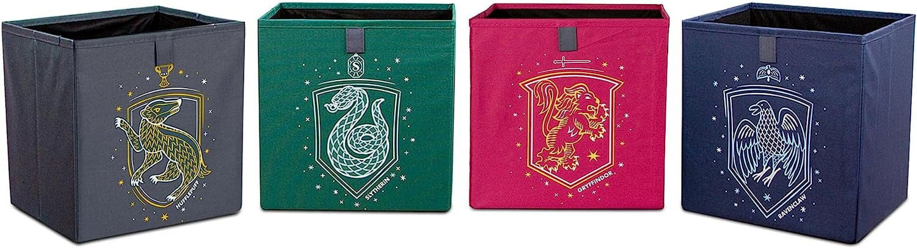 Hogwarts Houses 11Inch Storage Bin Cube Organizers, Set of 4 Fabric