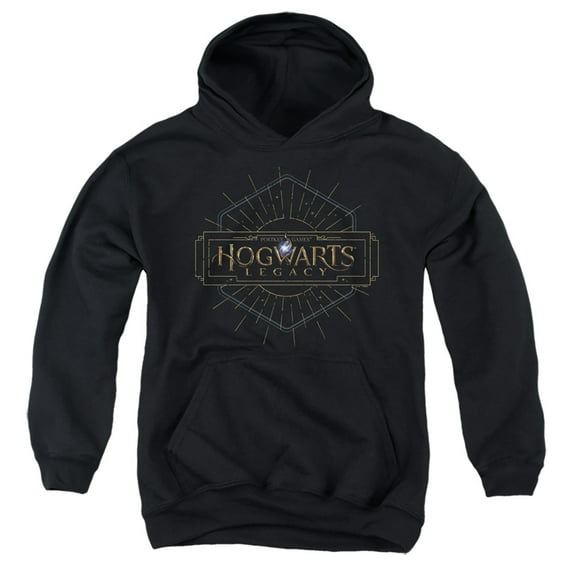 Hogwarts Legacy Full Color Logo Kids Pull-Over Hoodie (Small) for Youth Boys and Girls, Black