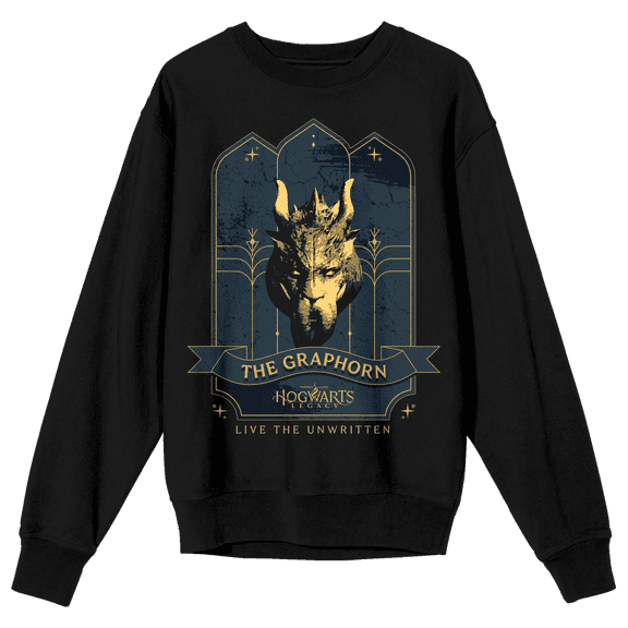 Hogwarts Legacy Graphorn Live The Unwritten Crew Neck Long Sleeve Men's Black Sweatshirt-XL
