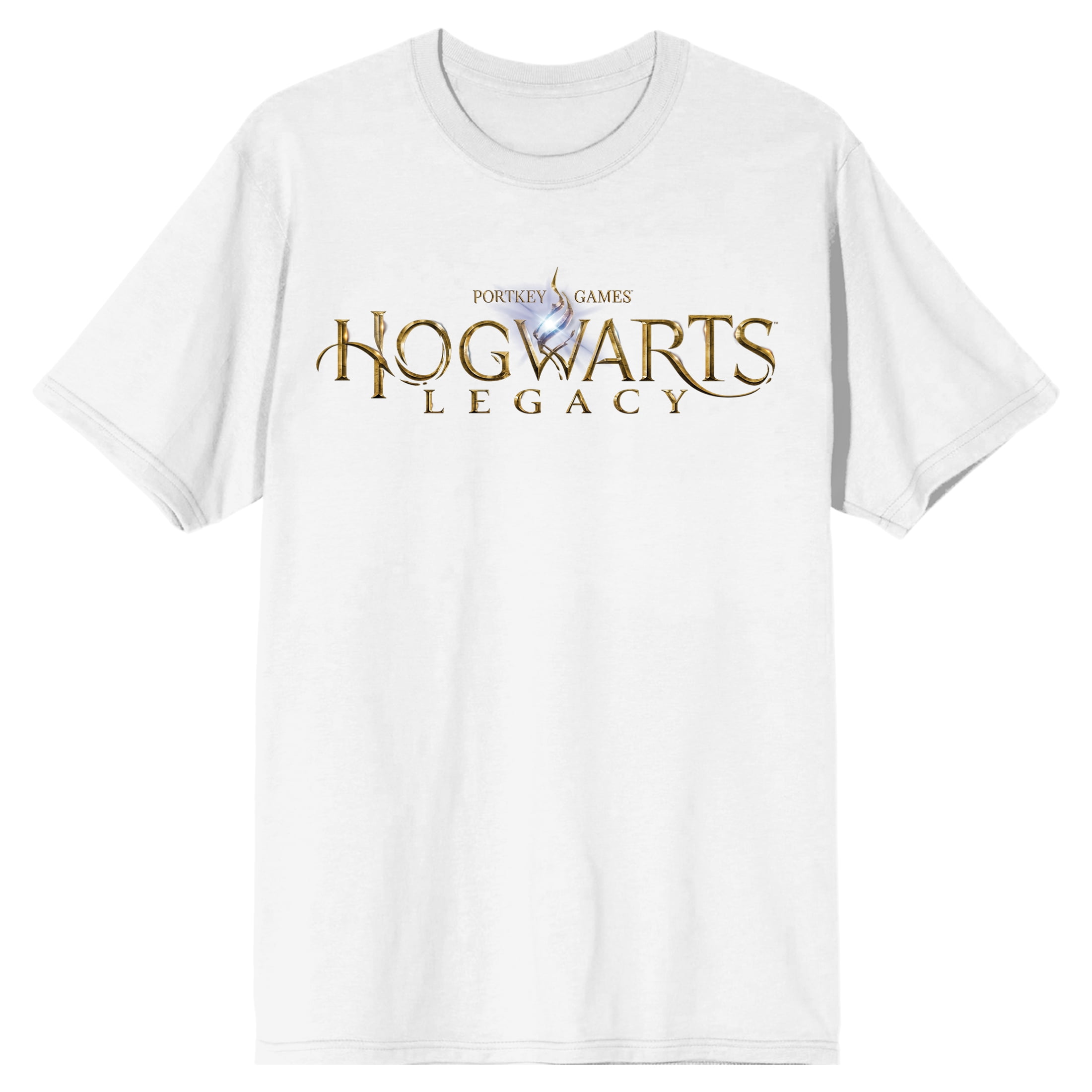 White Neck Sleeve T-shirt-XL Logo Crew Short Legacy Hogwarts Men\'s