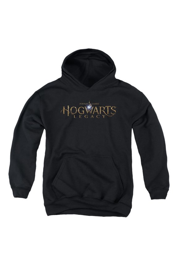 Hogwarts Legacy Logo Kids Pull-Over Hoodie (Small) for Youth Boys and Girls, Black