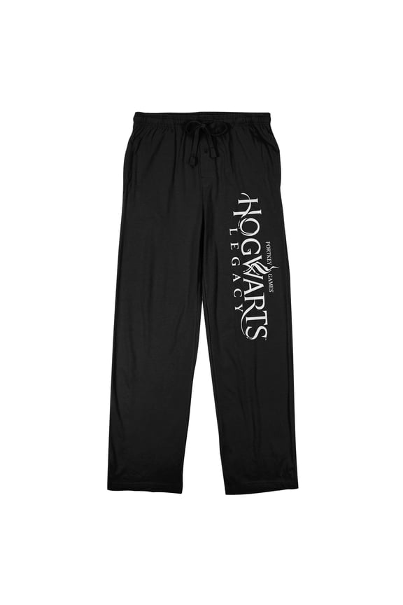 Hogwarts Legacy Logo Men's Black Sleep Pajama Pants-Small