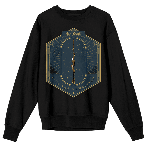 Hogwarts Legacy Magic Wand Crew Neck Long Sleeve Men's Black Sweatshirt-Small