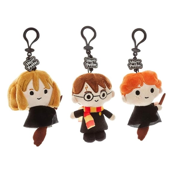 Hogwarts Plush Keychain 3pk Harry Potter Ron Hermione Zipper Pull Set PMI International