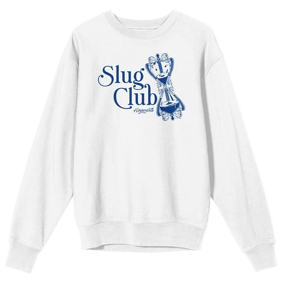 Hogwarts Slub Club Crew Neck Long Sleeve Adult White Sweatshirt-3XL