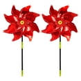 Hohaski 2 Pack Reflective Pinwheels with Stakes, Extra Sparkly Pinwheel
