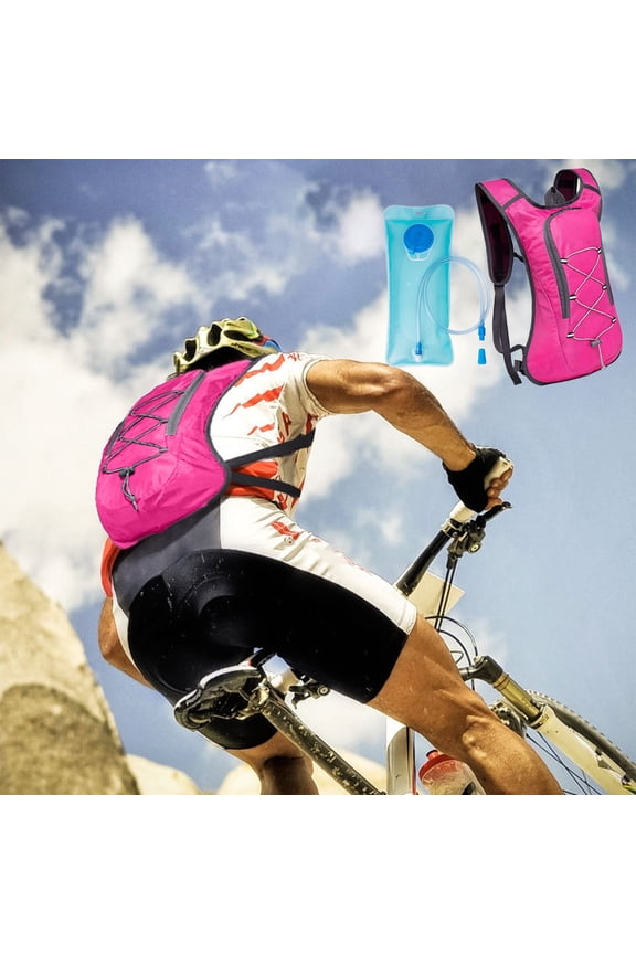 2L Hydration Backpack for Hiking Cycling Running Water Bladder Backpack with Leak Proof Breathable Mesh Reflective Strips