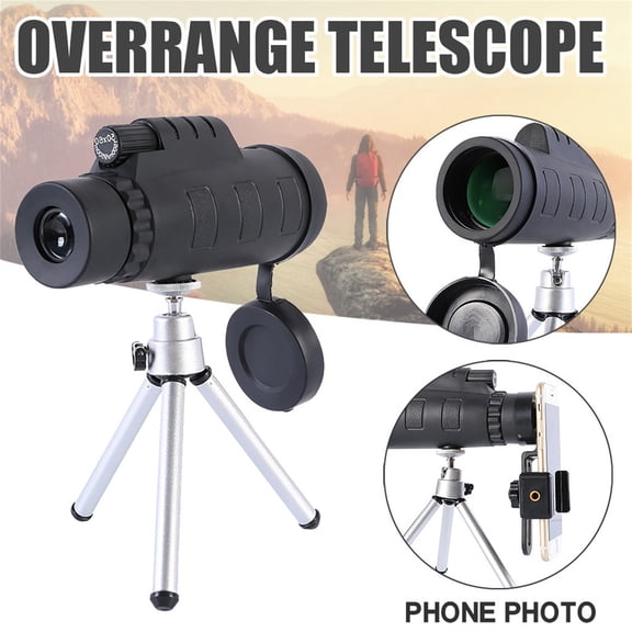 Hohaski 50X60 Monocular Telescope for Smartphone, High Power HD Monocular with Tripod & Phone Adapter, Portable Scope