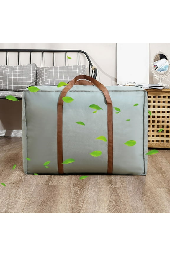 Big Capacity Folding Luggage Bag, Travel Clothes Storage Bags, Zipper Non-Woven Suitcase Foldable Moving House Duffle Bag, HandBag