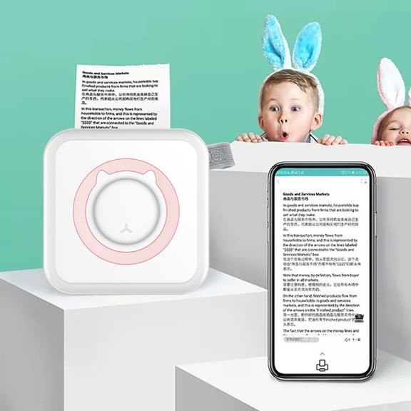 Hohaski C15Portables Mini Pocket Printers Smart Inkless thermal Printers with 1 Roll of Paper Bluetooth Mini Printers Suitable for Notes Photos Stickers Labels