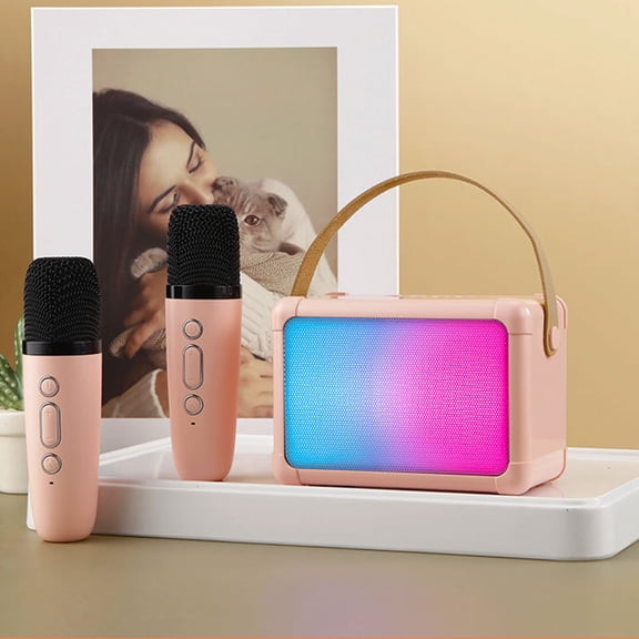 Hohaski Car Mounted Desktop Outdoor Sports Convenient RGB Bluetooth Speaker Home Mini Karaoke Card Voice Prompt Audio Gift 5W with Colored Lights and Two