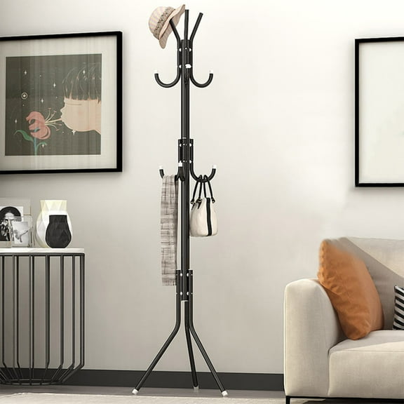 Hohaski Feledorashia Coat Rack 9 Hooks Coat Rack Clothes Rack Alone Rod Storage Rack Suitable for Home Hanging Clothes Hats Bags Etc