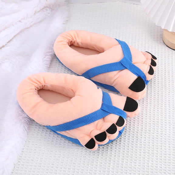Hohaski Cute Funny Bigges Foot Cotton Slippers Autumns and Winter Couples Spoof Indoor Warm Shoes